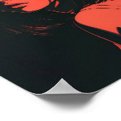 Intense Red Anime Girl Poster (Ecke)