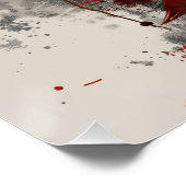 Intense red wolf with striking abstract elements. poster (Ecke)