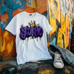 Intense Scorpio Zodiac Graffiti Airbrush mit Crow Tri-Blend Shirt