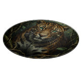 Intenser grüner Jaguar-Dschungel Schneidebrett (Ecke)