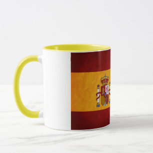Intensiv farbige Keramik mit spanischer Flagge Tasse