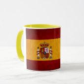 Intensiv farbige Keramik mit spanischer Flagge Tasse (Vorderseite Links)