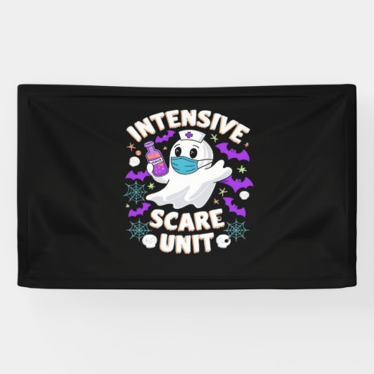 Intensiv-Kindergarten Nurse Halloween ICU Nurse Es Banner (Horizontal)