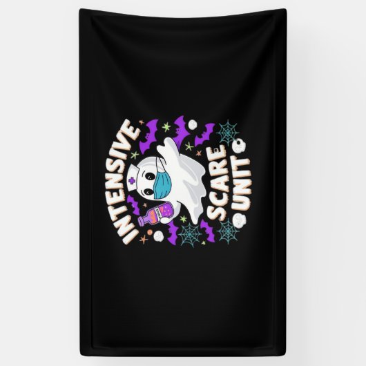 Intensiv-Kindergarten Nurse Halloween ICU Nurse Es Banner (Vertikal)