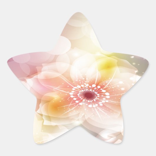 Intensiv rosa Blume Stern-Aufkleber (Vorderseite)