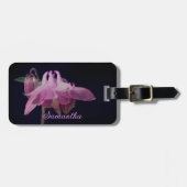 Intensiv rosa Kolumbin Blume Personalisiert Gepäckanhänger (Vorderseite horizontal)