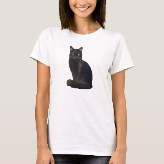 Intensiv steigende schwarze Katze | Ich beobachte  T-Shirt (Vorderseite)