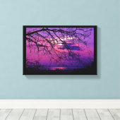 Intensiv und lebhaft - Lila Sonnenuntergangslandsc Leinwanddruck (Insitu (Holzboden))