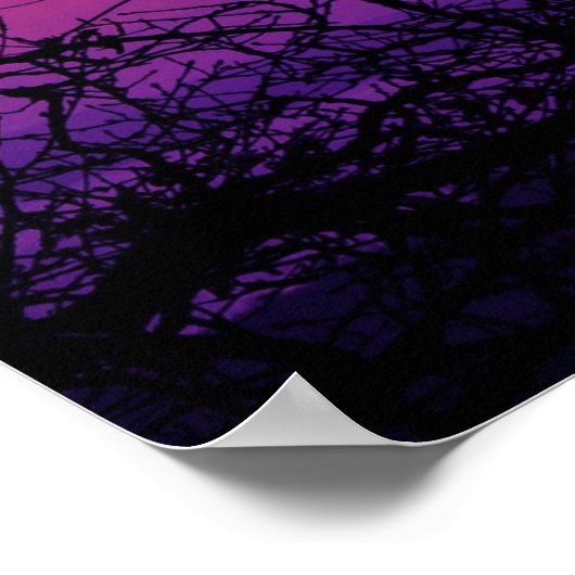 Intensiv und lebhaft - Lila Sonnenuntergangslandsc Poster (Ecke)