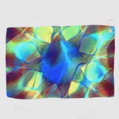 Intensive blaue digitale Blume im Kontrast zu brau Golfhandtuch (Horizontal)