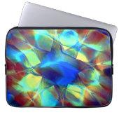 Intensive blaue digitale Blume im Kontrast zu brau Laptopschutzhülle (Vorderseite)