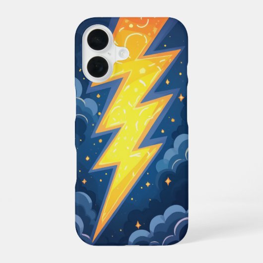 intensive Blitz iPhone 16 Hülle (Rückseite)