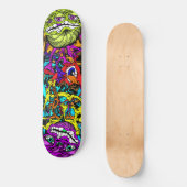 Intensive Day Glo Art Psycho Crazy Insane Graphics Skateboard (Vorderseite)