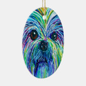 Intensive Farben Shih Tzu Keramik Ornament (Rechts)