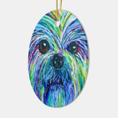 Intensive Farben Shih Tzu Keramik Ornament (Links)