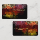 Intensive Fiery Scarlet Fluid Ink Abstrakt auf Bla Visitenkarte (Vorne/Hinten)