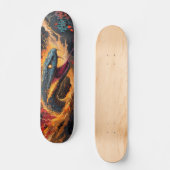 Intensive Flammenschlange mit leuchtenden Augen Skateboard (Vorderseite)