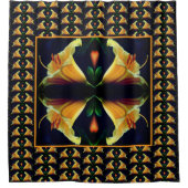 Intensive Gelbe Lilie Blume Abstraktes Kunstmuster Duschvorhang (Vorderseite)