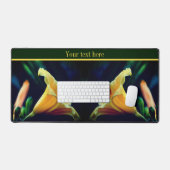 Intensive Gelblilie Blume Personalisiert Schreibtischunterlage (Tastatur & Maus)