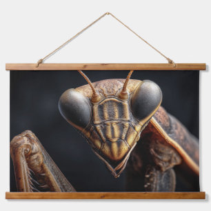Intensive Gottesanbeterin-Makro-Insekten-Wandkunst Wandteppich Mit Holzrahmen