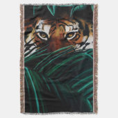 Intensive grüne Dschungeltiger-Augen Wildnis Blätt Decke (Vorderseite Vertikal)