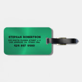 Intensive grüne Metallic Textur anpassbarer Text Gepäckanhänger (Rückseite horizontal)