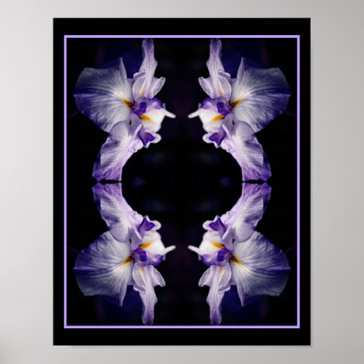 Intensive japanische Iris-Blume Nah Abstrakt Poster (Vorne)