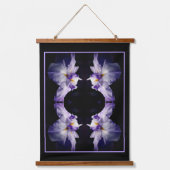 Intensive japanische Iris-Blume Nah Abstrakt Wandteppich Mit Holzrahmen (Vorderseite)