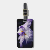 Intensive japanische Iris-Blume Nah Personalisiert Gepäckanhänger (Vorderseite vertikal)