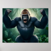 Intensive Jungle Szene: Wütend auf King Kong Goril Poster (Vorne)