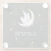 *~* INTENSIVE LIEBE Gold Celestial Crystal Moon Glasuntersetzer (Rückseite)