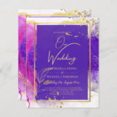 Intensive Lila Rosa Gold Hochzeit Alkohol Tinte (Vorne/Hinten)