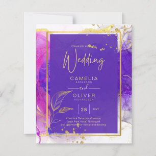 Intensive Lila Rosa Gold Hochzeit Alkohol Tinte