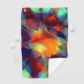 Intensive orangefarbene Blume in digitaler Politur Golfhandtuch (Insitu)