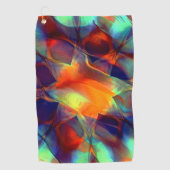 Intensive orangefarbene Blume in digitaler Politur Golfhandtuch (Vorderseite)