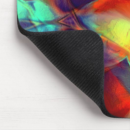 Intensive orangefarbene Blume in digitaler Politur Mousepad (Ecke)