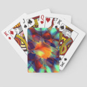 Intensive orangefarbene Blume in digitaler Politur Spielkarten (Rückseite)