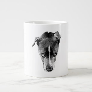 Intensive Pitbull Mix Monochrome Portrait-Tasse Jumbo-Tasse