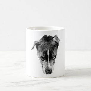 Intensive Pitbull Mix Monochrome Portrait-Tasse Kaffeetasse