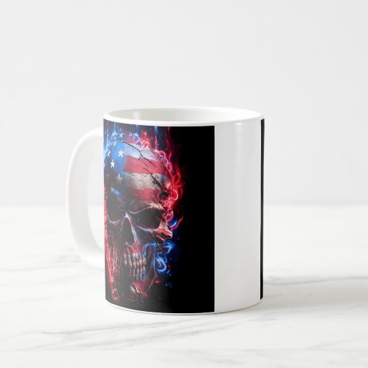 Intensive Schattenpatriotische SchädelTasse Kaffeetasse (Vorderseite Links)