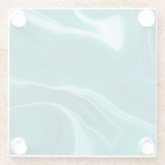 Intensiver aquamariner MarmorglasUntersetzer Glasuntersetzer (Rückseite)