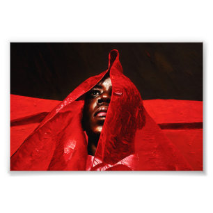 Intensiver Blick: Ein mächtiges rotes Portrait von Fotodruck