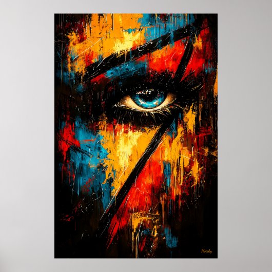 Intensiver Blick zeitgenössischer Expressionist Ab Poster (Vorne)