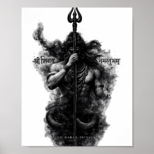 Intensiver Lord Shiva Trishul Om Namah Shivaya Kun Poster