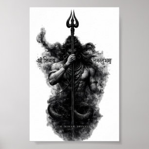 Intensiver Lord Shiva Trishul Om Namah Shivaya Kun Poster