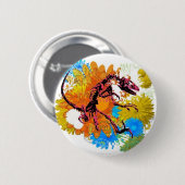 Intensiver rosa Raubvogel-Knopf Button (Vorne & Hinten)
