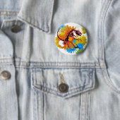 Intensiver rosa Raubvogel-Knopf Button (Beispiel)