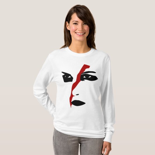 Intensives facepaint mit rotem Hieb T-Shirt (Vorne ganz)