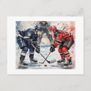 Intensives Hockey-Einwurf, Postkarte