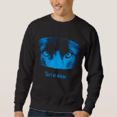 Intensives Hundeschauen in blauem Personalisiert Sweatshirt (Vorderseite)
